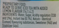 Nestea Iced Tea Lemon flavour - Ingredients - en