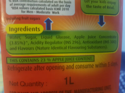real apple juice - Ingredients - en