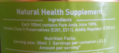 Amla Juice - Ingredients
